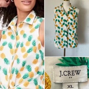 J. Crew Pineapple Print Button Down Large